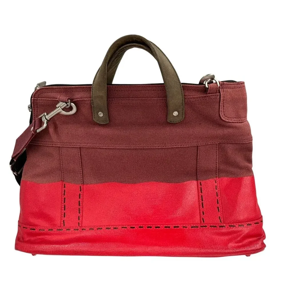 Jack Spade Warren Street New York Dipped Canvas Tote Messenger Bag Utility